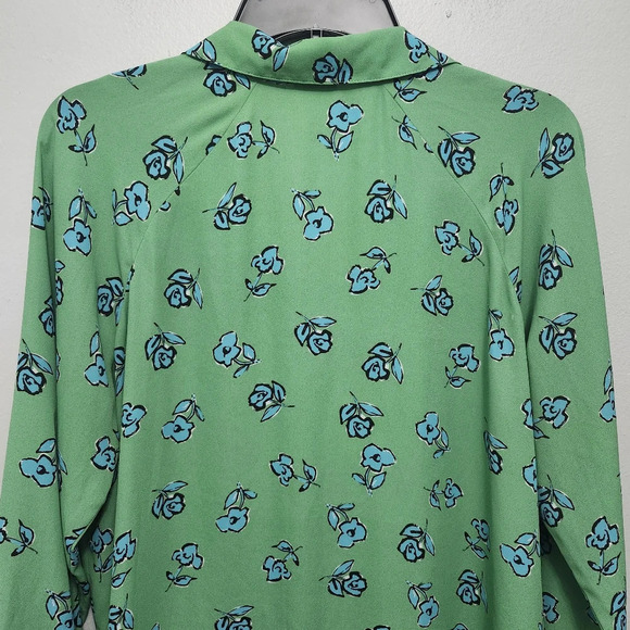 Cabi women's button-up blouse top size S floral green and blue - Picture 6 of 8